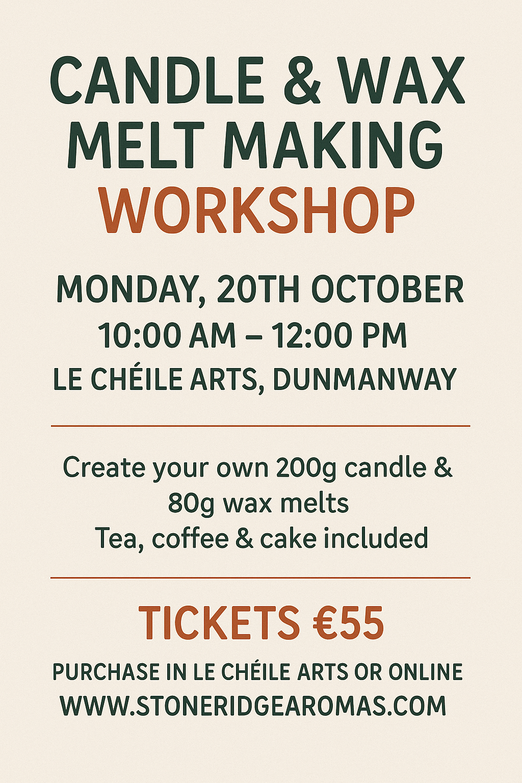 Candle & Wax Melt Making Workshop – Dunmanway